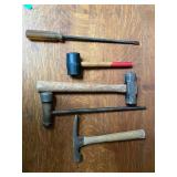 Misc tools - hammers, mallet, long screwdriver