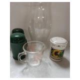 Glass Globe, Measuring Cup & More