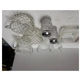 Glass Salt/pepper Shakers, Cream Sugar Bowls &