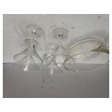 Fire King Dish, Glass Stemware,  Glass Flower