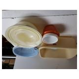 Assorted Plastic Bowls, Strainer & More