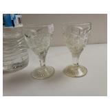 2 Antique Imperial Star And Fire Wine Goblets