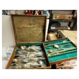 Antique Bronze Silverware In Case