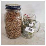 Jar Of Marbles & Jar Of Wood Pieces