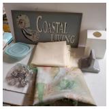 Coastal Living Sign. Bathroom Liner & Shower