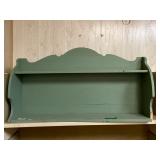 Green Wooden Decorative Shelf w/stenciled