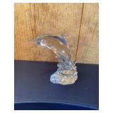 Glass Dolphin Paperweight
