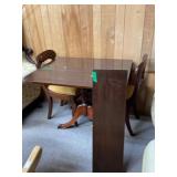 Dark Wood Drop Leaf Table w/2 Chairs & 10" leaf -