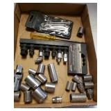 Assorted Sockets, Small Wrench Set, Screwdriver
