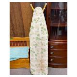 Metal Mustard Colored Ironing Board w/Ivy