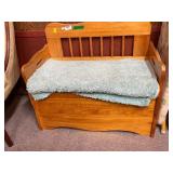 Wooden Toy Chest Storage Bench - Cover has left