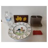 Rooster Egg Dish, Chicken Picture Toothbrush