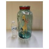 Blown Painted Glass Jar