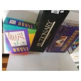 Pictionary, Taboo, Parcheesi Board Games