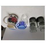Baltimore Colts Juice Glasses, Flowered Pitcher &