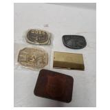 Assorted Belt Buckles, Golden Card Holder
