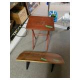 Red Decorative Tray Table & Shelf