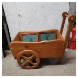 Wooden Wheelbarrow With 4 Pictures