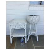 Wicker Plant Stand and Table