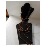 Brown Beaded Necklaces(3)