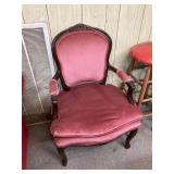 Antique Victorian Pink Parlor Chair