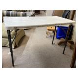 White Platic Topped Folding Table - 48"x24"