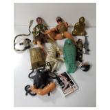 Assorted Play Figures,  Baseball Cards