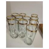 Gold Like Trimmed Glassware