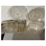 Punch Bowl With Cups,  Divided Dishes