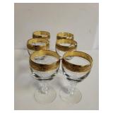 Golden Topped Glass Stemware