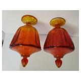 Persimmon Candy Dishes With Lids