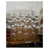 Gold Like Trimmed Glass Stemware