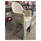(6) Beige Outdoor Chairs