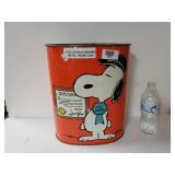 Vintage Charlie Brown And Snoopy Metal Trash Can