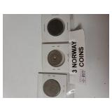 3 Norway Coins