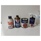 4 Gulf Oil Tins. Full