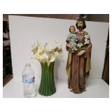 Vase And Religious Statue