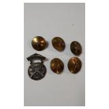 Military Screw Back Buttons & Marksman Pin