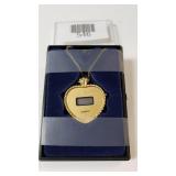 Vintage Gold Tone Heart Shaped Quartz Necklace