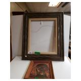 Wood Frame & Dog Painting