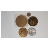 Large Novelty Coins - Foreign & US (Quarter For