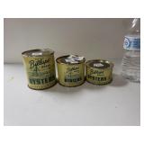 3 Oyster Tins. Sealed