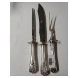 Silver Like Knife Fork And Sharpener