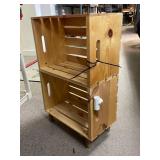 (2) Wooden Crates - (1) Has wooden legs attached