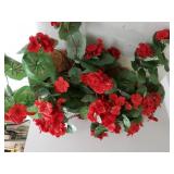 Artificial Hanging Geranium Baskets