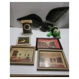 Bulova Clock,  Cast Iron Wall Eagle & More