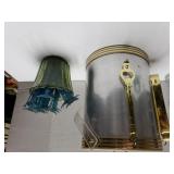 Ice Bucket, Green Vase, Fish Swizzle Sticks