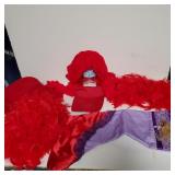 Everything Red, Hat, Raggedy Ann Hair, Scarves