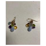 Ladies Dangle Earrings - Multicolor Stone