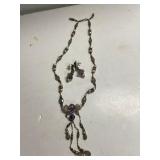 Ladies Beaded Necklace & Earring Set